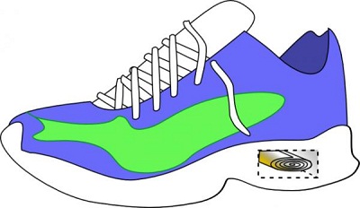Shoe Power Generator, Embedded in the Sole of a Shoe, Harvest Energy